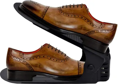 Produktbild von YARDIN Einstellbare Schuhregale 3 Höhenverstellbar Schuh Slots, Schuhstapler Schuhhalter Set, Kunststoff  (Schwarz, 10 Stück)