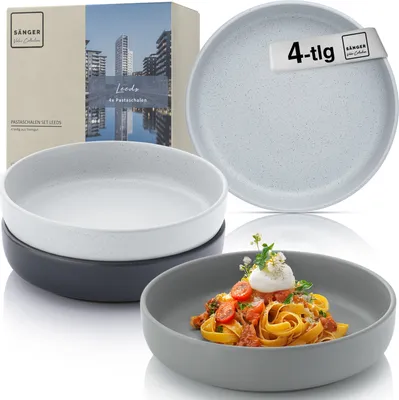 Produktbild von SÄNGER Steingut Pastaschalen Leeds 4 teilig
