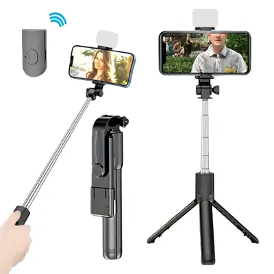 Obrázek produktu pro Teleskopická selfie tyč se stativem a bluetooth ovládáním