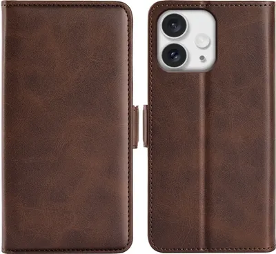 Produktbild von Mobigear Slim Magnet iPhone 16 Pro Hülle Klapphülle Geldbörse - Braun