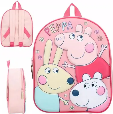 Zdjęcie produktu dla Dziewczęcy plecak 3D Świnka Peppa z przyjaciółmi
