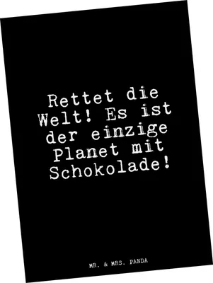 Produktbild von Mr. & Mrs. Panda Postkarte Rettet die Welt! Es... - Schwarz - Geschenk, Welt retten, Grußkarte, Planet, Postkarten, Freundin, Ansichtskarten, Fotokarte, Sprüche, lustig