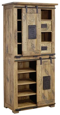 Immagine prodotto di MASSIVMOEBEL24 | RAILWAY #117 Credenza in legno di mango - laccato / natur 80x45x175