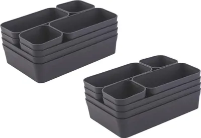 Produktbild von Gariella 2 x Schubladen Organizer 8-teilig Anthrazit