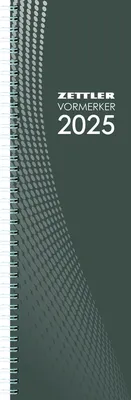 Produktbild von Zettler - Vormerkbuch 2025, 10,5x29,7cm, Taschenkalender mit 112 Seiten, 1 Woche auf 2 Seiten, Tages-, und Wochenzählung, Zweimonatsübersicht, Drahtkammbindung und deutsches Kalendarium