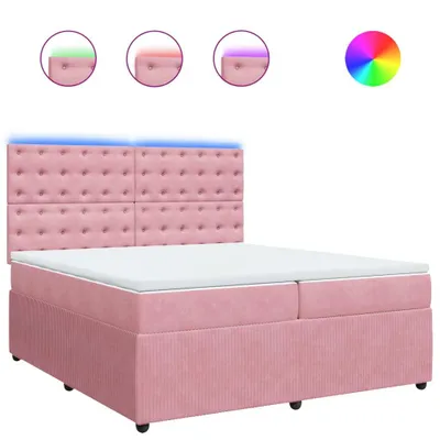 Produktbild von Boxspringbett mit Matratze Rosa 200x200 cm Samt