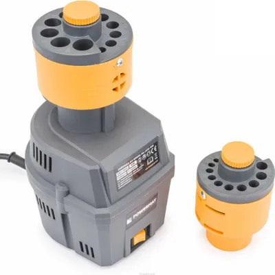 A drill bit sharpener and a detachable part of it are shown against a white background.