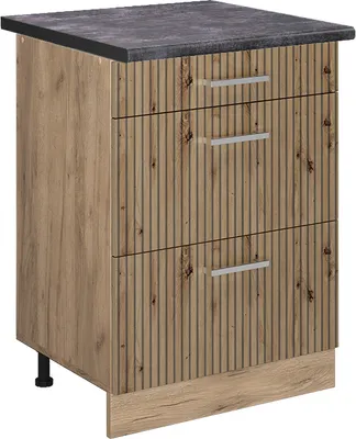 Produktbild von Küchenunterschrank Vicco R-Line Artisan-Eiche 60 cm mit Schubladen, AP Anthrazit, Model 49149