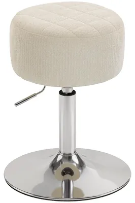 Produktbild von Chenille-Schminkhocker, drehbarer Barhocker, h?henverstellbar 51šC66 cm, cremefarben