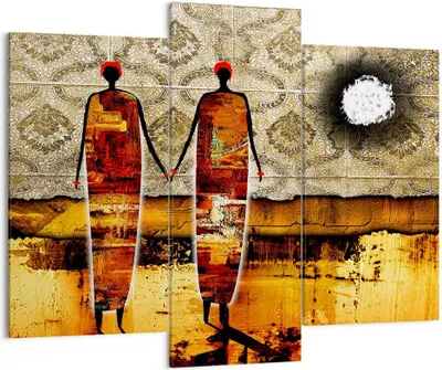 Produktbild von Bild auf Leinwand - Leinwandbild - Paar afrika wüste folklore - 130x100cm - Wand Bild - Wanddeko - Leinwanddruck - Bilder - Kunstdruck - Wanddekoration - Leinwand bilder - Wandkunst - CB130x100-0659