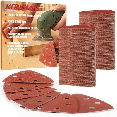 Produktbild von Schleifpapier Dreieck 120 Stück Klett 6 Loch Körnung MIX 40-400 für Deltaschleifer