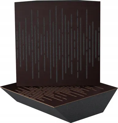 Productafbeelding van Set van 6 hoekige akoestische basvallen voor opnamestudio | WAVE, 50x50x10 cm | Absorptie en diffusie | Kleur: Wenge
