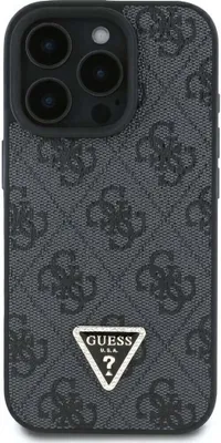 Produktbild von Guess, Hülle für Apple iPhone 16 Pro Edition 4G Strass Dreieck Metall, Schwarz