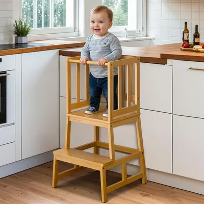 Obrázok produktu pre Elzusha – Montessori učebná veža pre deti od 18 mesiacov, vyrobená z prírodného bambusu