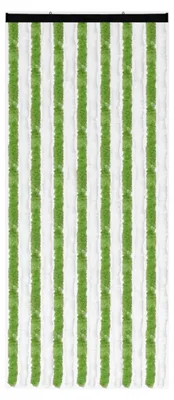 Produktbild von Flauschvorhang Türvorhang (56x185 cm) in Grün-Weiß als Insektenschutz für Balkon, Terrasse oder Wohnmobil
