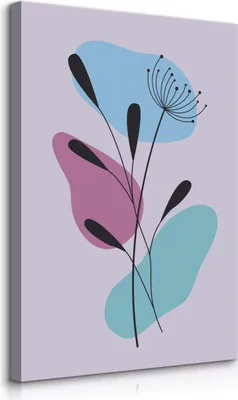 Produktbild von Muralo Leinwandbild Canvas BLUME Abstraktion Boho Stil Wandbild für Wohnzimmer Br. 70cm x Hö. 100cm