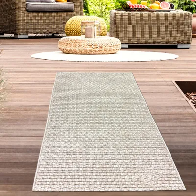 Obrázek produktu pro Venkovní balkonový koberec odolný proti povětrnostním vlivům, jednobarevný, béžový velikost - 80 x 150 cm