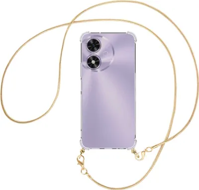 Produktbild von Handykette Backcover-Schutzhülle mit Band (Metall goldfarben) für Honor Play 50 5G / Play 50m 5G - goldfarbene Snake-Kette