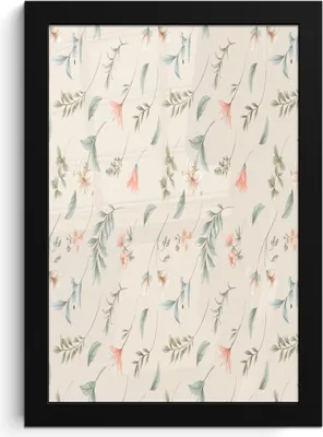Produktbild von MuchoWow® MuchoWow® Gerahmtes Poster Blumen - Pastell - Muster 20x30 cm - Poster mit zchwarzem Bilderrahmen - Drucken - Bilder Poster im Rahmen