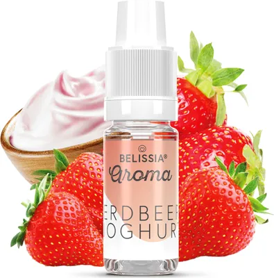 Produktbild von Belissia Lebensmittelaroma Erdbeer-Joghurt - 10ml Hochdosiertes Aroma - Kalorienfrei, Vegan - Für Speisen, Getränke, Shake, Quark, Nebelmaschine uvm.