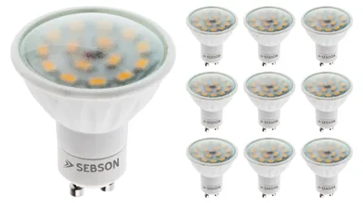 LED Lampen GU10 5W - 10x Leuchtmittel warmweiss 3000K 380lm 110° 230V SEBSON