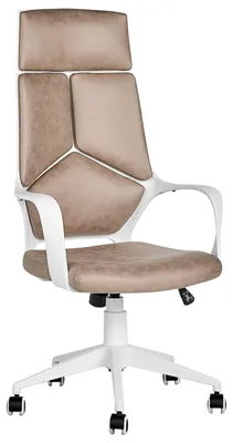 Produktbild von BELIANI Bürostuhl Sandbeige und Weiß Kunstwildleder Höhenverstellbar Drehbar mit Armlehnen Bremsbaren Rollen Arbeitszimmer Drehstuhl Arbeitsstuhl