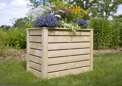 Produktbild von Hochbeet aus Fichte Natur 100x60x75 cm, robust und langlebig, bequeme Arbeitshöhe