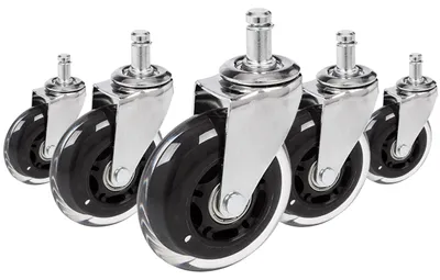Obrázok produktu pre hjh KANCELÁRSKE KOLIESKA 5x ROLO SKATE CT 11mm/75mm náhradné kolieska pre kancelárske stoličky na parkety, laminátové podlahy, dlaždice alebo kamenné podlahy