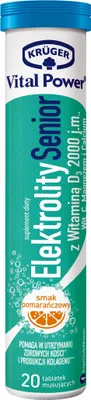 Obrázok produktu pre Kruger Elektrolyty pre seniorov, pomarančová príchuť, 84 g