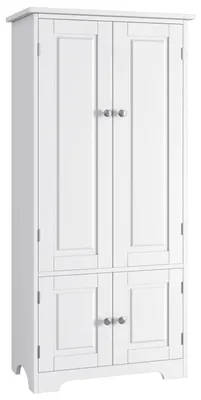 Obrázek produktu pro Vysoká kuchyňská skříň – spížová skříň se 4 dvířky – 58,2 × 31,5 × 123 cm – MDF – moderní styl – bílá