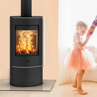 Produktbild von Fireplace Elite Angerona Kaminofen Stahl Schwarz mit Abdeckplatte Glas