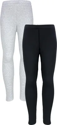Zdjęcie produktu dla TupTam legginsy dziewczęce 2-pak legginsy zimowe termiczne legginsy z wysoką talią podszyte polarem, kolor: 2-pak czarny / szary cętkowany, rozmiar: 128