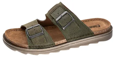 Produktbild von Fischer Herren Pantolette zwei Riemen Lederdecksohle Lars 526661, Größe:43 EU, Farbe:Braun