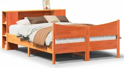 Produktbild von vidaXL Massivholzbett ohne Matratze Wachsbraun 150x200 cm Kiefernholz