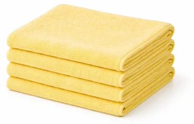 Produktbild von 10er Set Mikrofasertücher 38x38 cm 210 g/m² Gelb – Poliertuch Autopflege, Reinigungstuch fusselfrei saugstark für Auto, Haushalt & Gewerbe