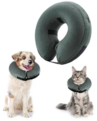 Image de Collier de protection gonflable pour chien - Pour la récupération postopératoire - Bleu - Taille XS
