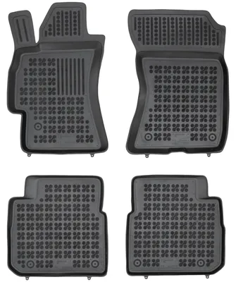 Image de Tapis de sol en caoutchouc pour automobile - Antidérapants et résistants aux intempéries - Noir