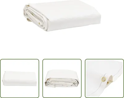 Produktbild von The Living Store Abdeckplane Weiß Ø 2,6 m 650 g/m²