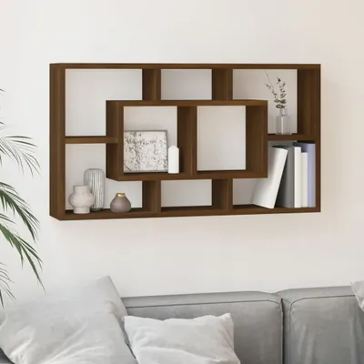 Produktbild von Maison Exclusive - Wandregal mit 8 Fächern Braun Eichen-Optik