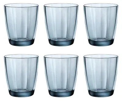 Produktbild von Bormioli Rocco Tumbler Trinkglaser - 6x - blau - 300 ml - Wasser