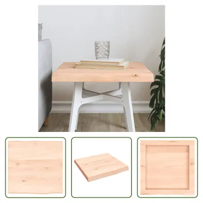 Produktbild von The Living Store Tischplatte 40x40x(2-4) cm Massivholz Unbehandelt Baumkante