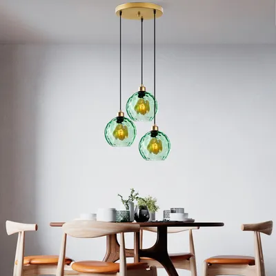 Immagine prodotto di Opviq, Benek - 20-14335, Lampadario, verde, CORPI IN METALLO, 44 x 44 x 40 - 120 cm