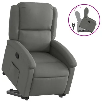 Produktbild von vidaXL Relaxsessel mit Aufstehhilfe Dunkelgrau Stoff