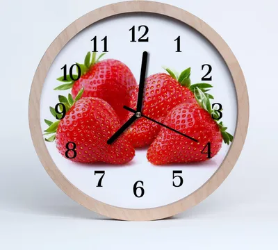 Produktbild von Holzuhr 20fi cm wanduhr - Erdbeer-Frucht
