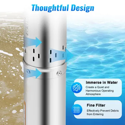 Image de Pompe submersible, acier inoxydable, puissance 500W, argent