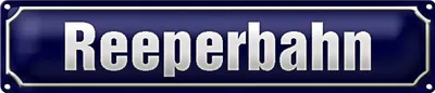 Produktbild von Blechschild Straßenschild 46x10cm Reeperbahn Hamburg Dekoration