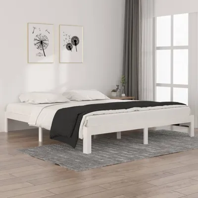 Produktbild von The Living Store Massivholzbett Weiß 180x200 cm