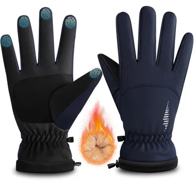 Obrázok produktu pre Zimné rukavice Thermo s dotykovou technológiou, lyžiarske rukavice, tmavomodrá, veľkosť L