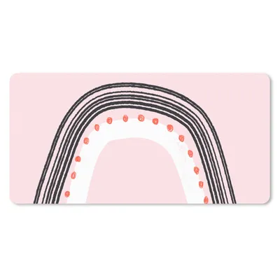 Produktbild von MuchoWow® Schreibtischunterlage Regenbogen - Minimalismus - Rosa 80x40 cm - XXL Mauspad - Gaming Mauspad