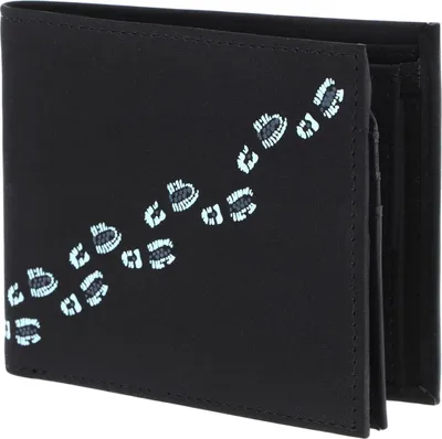 Produktbild von oxmox Geldbörse New Cryptan Querscheinbörse Footsteps Print Cyan Black schwarz